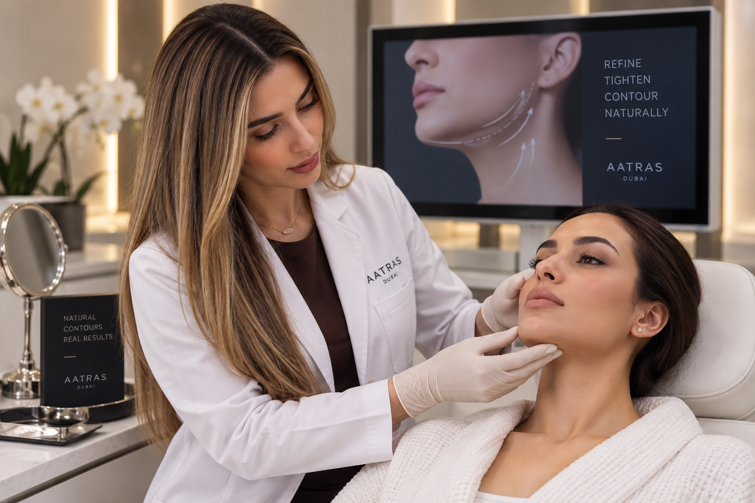 Double chin contouring treatment in Dubai at AATRAS